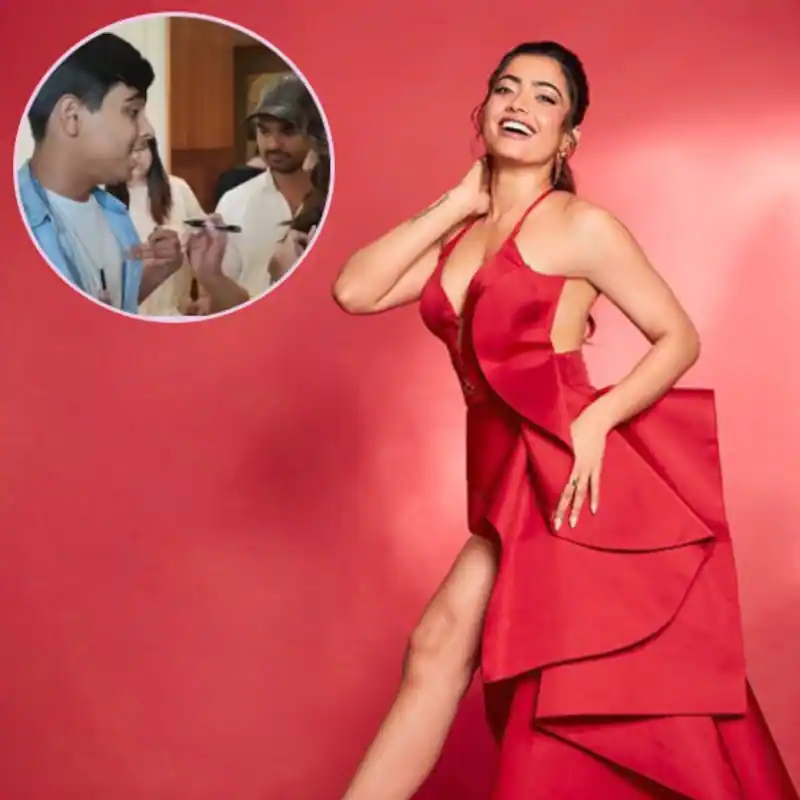 The fan made such a demand by opening the shirt in front of Rashmika Mandanna, the actress turned red with shame